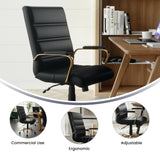 Flash Furniture Whitney Mid-Back Swivel LeatherSoft Desk Chair with Wheels