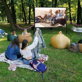lejiada 100 Inch Outdoor Projector Screen with One-Piece Telescopic Stand, Wrinkle-Resistant 4K HD Movie Screen for Backyard, Camping and Indoor Home Theater (Fits Long Throw Projectors)