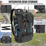 LIWSHWZ Fishing Tackle Backpack with Rod Holders,20L Lightweight Fishing Bag Storage Tackle Box Backpack for 3600 or 3700 Trays,Water Resistant Tackle Bag with Four Pockets (8.66” x 5.90” x17.52”)