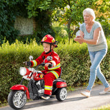 Costzon Kids Motorcycle, 6V Battery Powered Ride on Chopper Motorcycle w/Horn, Headlight, 3-Wheel Stable Ride on Toys, Electric Toddler Motorcycle for Kids, Gift for Boys Girls (Fire Red)