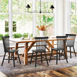 LUE BONA Windsor Dining Chair, Dining Chairs Set of 6, Spindle Back Wood Kitchen Chairs Wooden