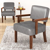 FAGAGA Accent Chairs Set of 2, 2 Solid Wood Armchairs with Side Table
