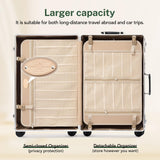 universal trotter Vintage PU Leather Luggage Set, Retro Trunk Suitcase with Wide Aluminum Frame, TSA Key Locks and Smooth 360° Spinner Wheels (Heritage Olive,12"+20"+26")