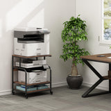 Fannova Large Printer Stand Table with Height Adjustable Storage Shelf