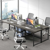 FOLUBAN Home Office Desk, Modern Computer Desk with Storage Shelf, Wood Study Writing Gaming Table for Bedroom Living Room, Industrial Dark Gray, 53 Inch