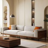 NessCarsti Modern 4-Seater Sofa, Oversize Timecloud Couch with Wood Frame