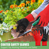 120 Pairs Gardening Gloves Bulk for Men Women Breathable Rubber Coated Gloves for Garden Yard(Red, Black)