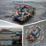ROGALALY RC Tank Set, 1/24 Scale Army Battle Tanks with Life Indicators and Spray, 35 Mins Playtime Remote Control Military Toys, Set of 2 RC Vehicles for Kids and Adults