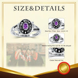 Oseew 2027 Graduation Class Ring for Women High School College (White Gold)