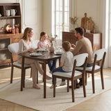 5-Piece Dining Table Set for 4, Mid-Century Modern Kitchen Table and Chairs with Padded Seats and Backrests