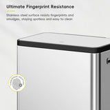 rash Can with Recycle Bin, Stainless Steel Garbage Can with Lid