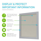 Ghent 24"x18" 1-Door Outdoor Enclosed Vinyl Bulletin Board, Shatter Resistant, with Lock, Satin Aluminum Frame - Ivory (PA12418VX-185), Made in the USA