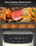 Nuwave Brio Plus Air Fryer 8 Qt, New & Improved, PFAS-FREE, 7 Digital One-Touch Cook Functions that AIR FRY, BAKE, ROAST, DEHYDRATE, TOAST, REHEAT, PREHEAT, 150 Presets, 50°F~400°F (Cream)