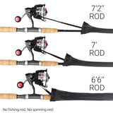 RUNCL Spinning Rod Socks, Fishing Rod Sleeves, Fishing Pole Sleeves (Black, 2pcs) & Spinning Reel Bags, Fishing Reel Covers (2pcs)