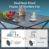 SUNSHINE VALLEY Patio Dining Set for 4, 37" Square Metal Table, 4 Chairs