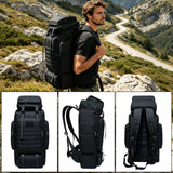 Ogetok 80L Hiking Backpack Camping Rucksack, 80 liters Large Capacity Outdoor Knapsack Travel Climbing Mountaineering Carry On Backpack Bag, Trekking Backpacking for Men Women, Black