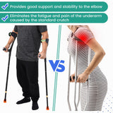 Geiserailie 2 Pcs Forearm Crutches for Adults, Folding Forearm Crutches Lightweight and Adjustable with Rubber Grips for Comfortable Grip, Aluminum Cane with Cuffs for Walking, Black