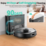 Tikom Robot Vacuum and Mop, 6000Pa Robotic Vacuum Cleaner with Self-Emptying Base, 90 Days Capacity, LiDAR Navigation, Home Mapping, Ideal for Pet Hair, Hard Floors, Carpet (L8000 Plus)