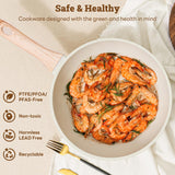 17 Pcs Pots and Pans Set Non stick，Cookware Sets White Granite Induction Cookware, Non-toxic Healthy Non Stick Kitchen Cooking Set, White