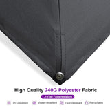 PURPLE LEAF Patio Umbrella 9' x 12' 360° Rotation, Wood Grain, Grey