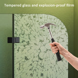 Foskbaths Bathtub Shower Door, Semi-Frameless Bypass 48" W x 55" H Foldable Hinged Bathtub Glass Door 1/4" Tempered Glass Shower Door with Explosion-Proof Film Matte Black
