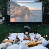 Projector Screen and Stand,Towond 150 inch Indoor Outdoor Projection Screen, Portable 16:9 4K HD Rear Front Movie Screen TOWOND