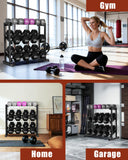 Dumbbell Rack, Hold Up to 1100LBS, Heavy Duty Weight Storage Rack with Adjustable Width, Non-Slip & Floor-Friendly, Home Gym Organizer for Strength Training Equipment