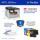 Brother INKvestment 5110 Wireless Color Inkjet All-in-One Printer with a 500-sheet Paper Tray Capacity and a 4.3” Color Touchscreen (MFCJ5110DW)