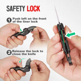 Pocket Folding Knife Gifts for Men - Stocking Stuffers for Men, Small Multitool Box Cutter with 1.5inch Blade - Christmas Fathers Day Birthday Gifts - EDC Keychain Gadgets for Hiking, Camping, Fishing