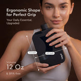 PIURIFY Flask Hydrogen Water Bottle | UP TO 8,630 PPB High-Purity H2 | 12 OZ | SPE/PEM Electrolysis | Self-Cleaning | Dual-Mode | 5000 mAh Battery | BPA-Free | Certified by H2 Analytics (Black)
