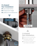 FORIOUS Black Kitchen Faucet with Pull Down Sprayer, Classic High Arc Stainless Steel Faucet for Kitchen Sink, Single Handle for 1 or 3 Hole Decks for RV Bar Farmhouse Laundry Camper