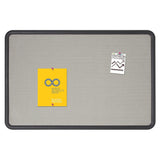 Quartet 7694G Contour Fabric Bulletin Board, 48 x 36, Gray Surface, Black Plastic Frame