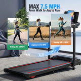 ANCHEER 15% Incline Walking Pad Treadmill with Desk Workstation & Adjustable Height, Portable Treadmills for Home 450 lbs Weight Capacity