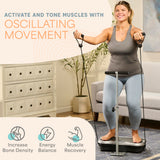 Lifepro TrimLite Vibration Plate Exercise Machine with Handlebars – Whole Body Vibration Platform for Lymphatic Drainage & Weight Loss