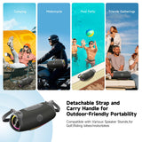 TAZATA Bluetooth Speaker Wireless, 120W Max Loud Outdoor Speaker with Deep Bass Subwoofer, IPX7 Waterproof Floating Pool Speaker, RGB Lights, 11H Playtime, Multi-Sync 100+ for Party Camping Beach