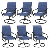MFSTUDIO Swivel Patio Dining Chairs Set of 6, Textilene W/Padded Seat