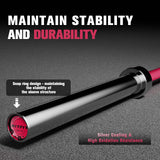 RitFit Elite 7ft Olympic Barbell, Robust 45lb Barbell for Weightlifting and Powerlifting, Superior Olympic Bar with Exceptional 500lbs Load Capacity, Weight Bar for 2” Standard Plates Sliver/Pink