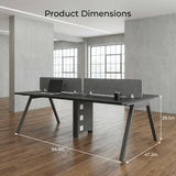 4 Person Office Cubicle Workstation Desk, 94.5" Modular Office Computer Team Workstations