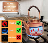 Kkekos Pure Copper Kettle Copper Teapot for Stovetop 1600ml (Type3)