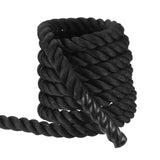 MECCANIXITY Battle Rope 30ft x 2 Inch Polyester Workout Rope Heavy Fitness Exercise Rope for Strength Training Home Gym Muscle Building, Black MECCANIXITY