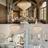 kvtinmty Modern Luxury Crystal Chandelier, D36 Large Crystals Chandelier for Living Room, 6-Tier High Ceiling Gold Chandeliers for Staircase, Foyer, Entryway, Dining Room, Bedroom