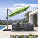 PURPLE LEAF Outdoor Umbrella 8' x 8' Square Sun Protection Apple Green