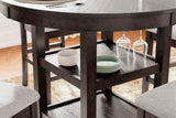 Design by Ashley Langwest Transitional Diamond Patterned Counter Height Dining Table and 4 Upholstered Bar Stools