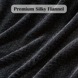 NEWCOSPLAY Super Soft Twin Blanket Black Premium Silky Flannel Fleece Leaves Pattern Lightweight Bed Blanket All Season Use (Black, Twin(60"x80"))