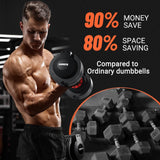 HYPATA 25 lbs Pair Adjustable Dumbbell Set, Fast Adjust Weight with Tray Suitable, Adjustable Dumbbells for Full Body Workout