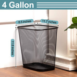 Nuanchu 12 Pcs Black Mesh Trash Cans Bulk, 4 Gallon Metal Wastebaskets