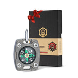 MecArmy Mini Titanium/Brass Compass, Waterproof IPX5 Pocket Compass for Hiking & Survival, Keychain & Necklace Gifts for Men & Women, Ideal Graduation & Outdoor Adventure Present