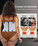 FeelinGirl Workout Waist Trainer Cincher Corset Shaper Tummy Slimmer Plus Size for Women Slate Blue S