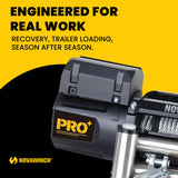 Novawinch Pro Plus 12,500 lb Electric Winch - IP68 Waterproof Sealed Series Wound Motor, 85 ft 3/8 in Wire Cable, 171:1 Gear Ratio - 12 Volt Truck, Trailer, Off-Road Recovery Applications