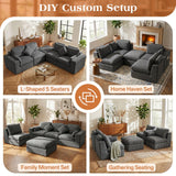 Vellorise 136" Cloud Modular Sectional Sofa with Detachable Seat Cushion
